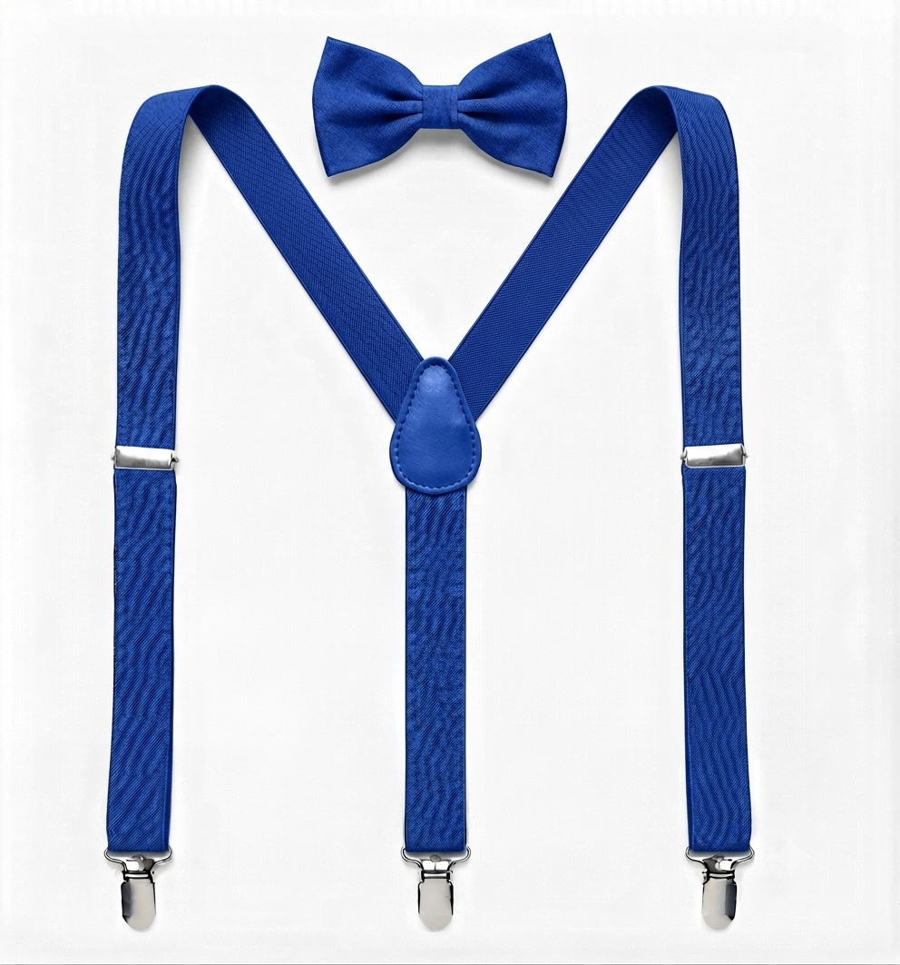 Elastic Gallace Suspenders Set With Silk Bow Tie For Boy's