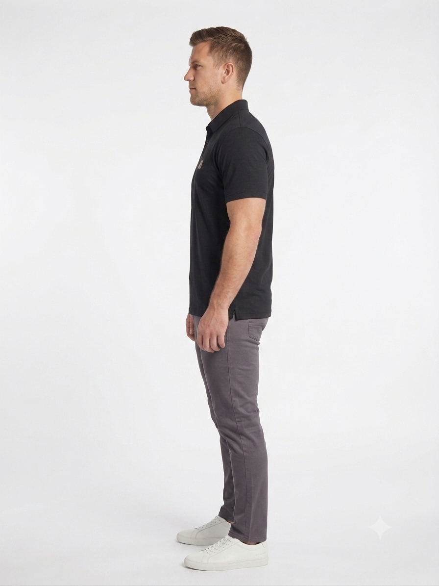 Men's Premium Black Polo Shirt in Imported China Fabric