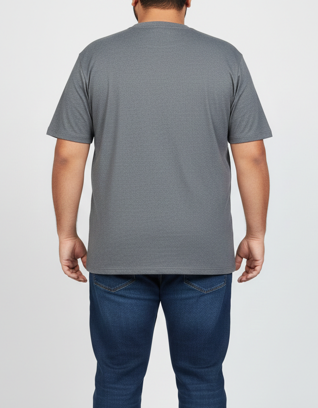 Dark Grey Big Size Round Neck T shirts