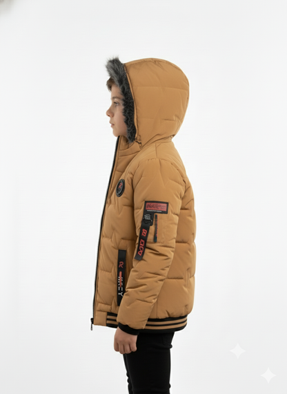 Kids Premium Camel Brown Puffer Jacket