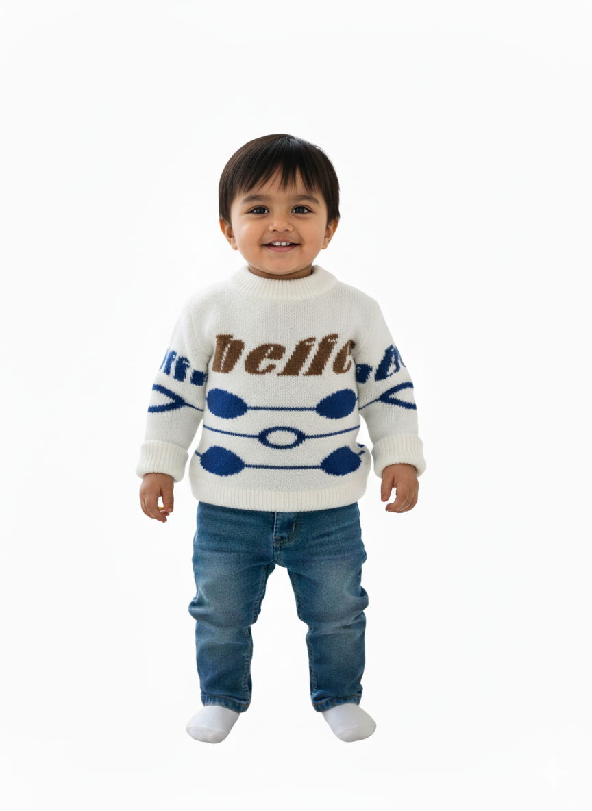 Cozy Knit OffWhite Jumper for Kids