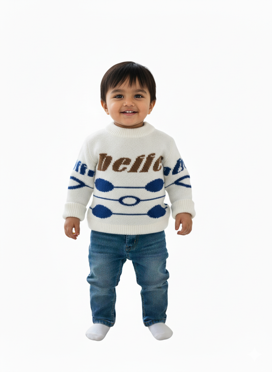 Cozy Knit OffWhite Jumper for Kids