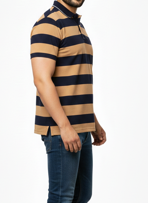 Men’s Premium Look Striped Polo Shirt