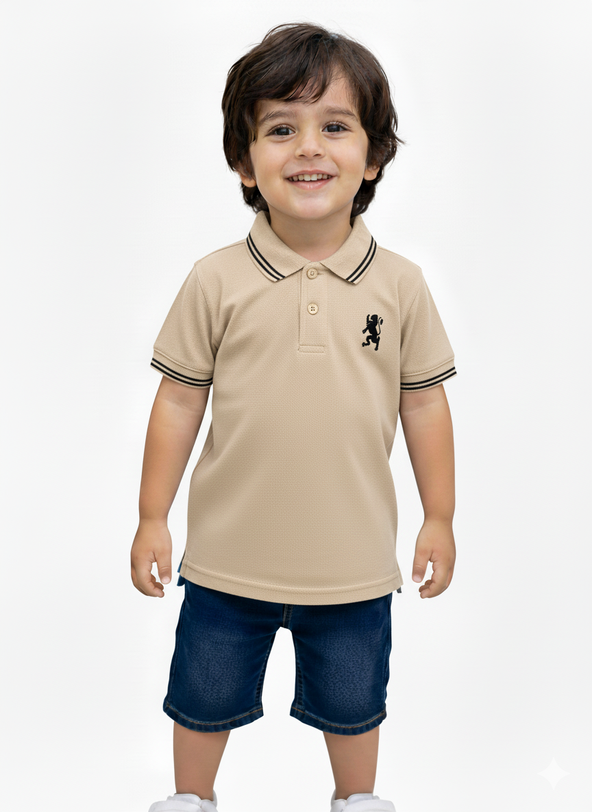 Boys Giordano Beige Polo