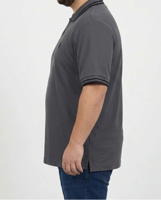 Big & Tall Dark Grey Polo T shirt