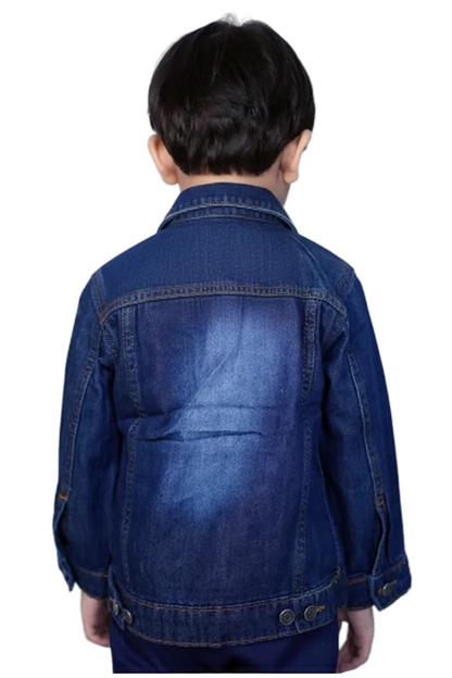 Cool & Charm Dark Blue Denim Jackets for kids