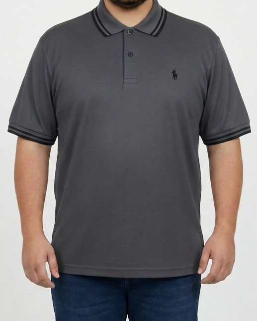 Big & Tall Dark Grey Polo T shirt