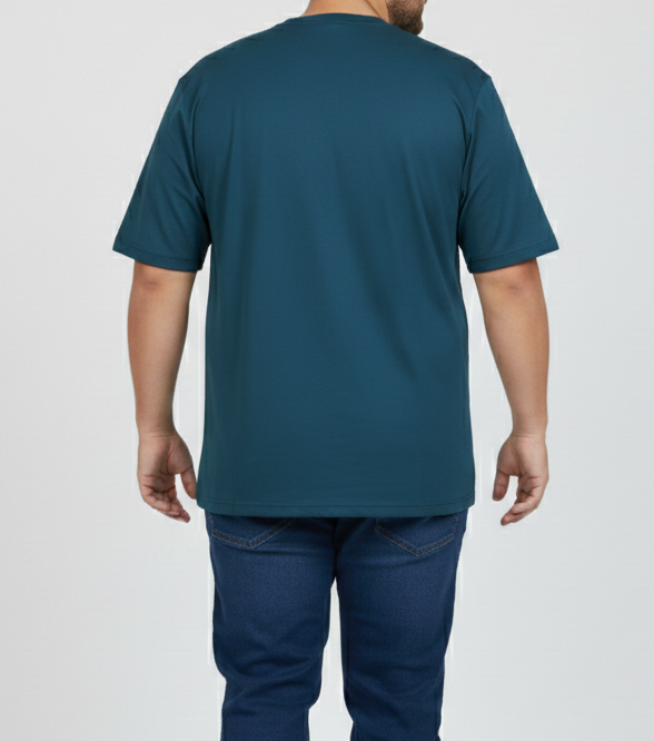 Big Size Sea Blue Round Neck T shirts
