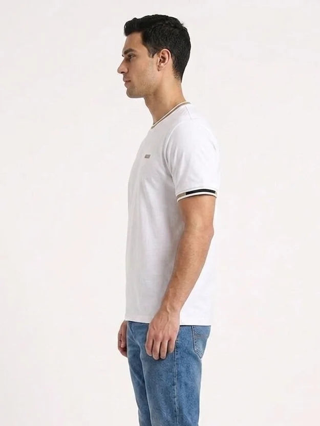 Everyday Comfort Tee with Striped Accents