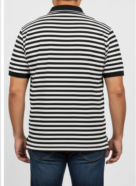 Men’s Classic Striped Polo T-Shirt