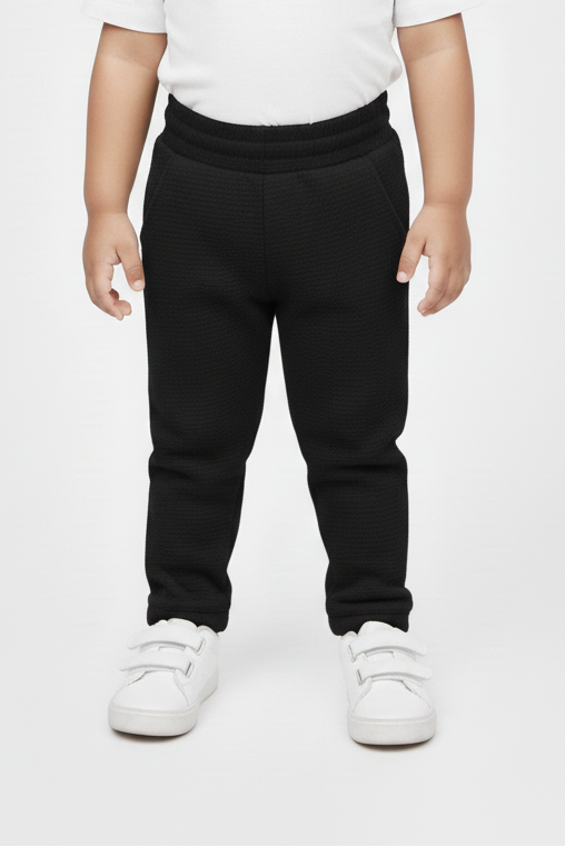 Kids Premium Quality Black Waffle trouser