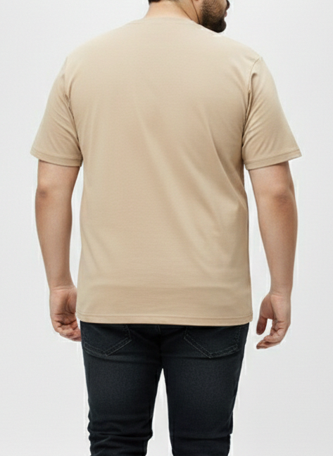 Men's Cool Beige Graphic Tee – 3XL Regular Fit