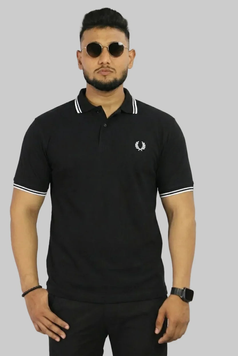 Casual Athletic-Fit Tipped Collar Polo Shirt