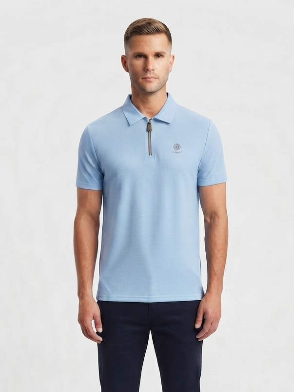 Modern Men’s Polo with Zipper Detail