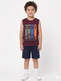 Kids' Casual Maroon"Lost in the Mountains" Graphic Sleeveless Top