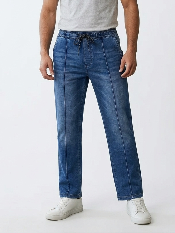 Men’s Signature Straight-Fit Joggers-Mid Blue