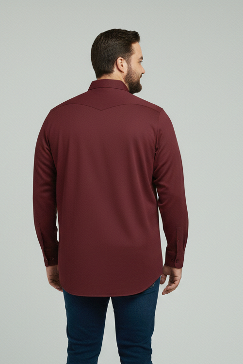 Maroon Big Size Casual Shirts