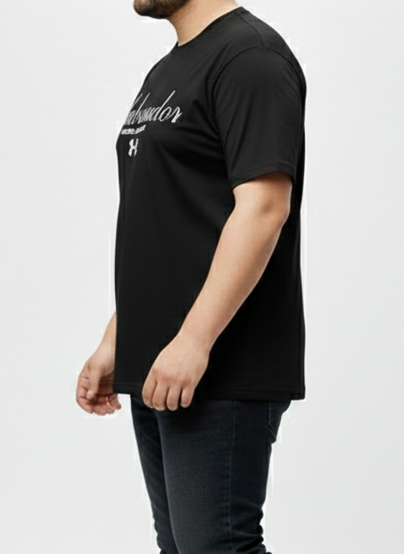 Men's Black Graphic Tee – 3XL Regular Fit