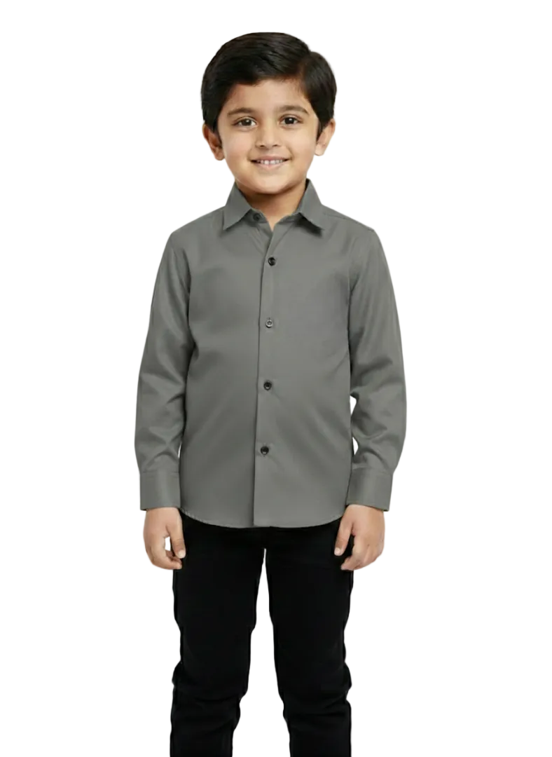 Boys Plan Grey Casual Shirts