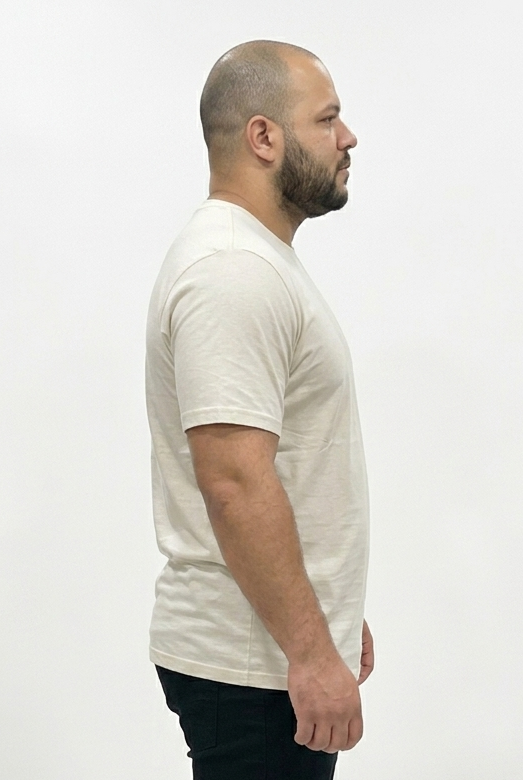 Men's Premium Off-White T-Shirt with Embroidered Palm Logo