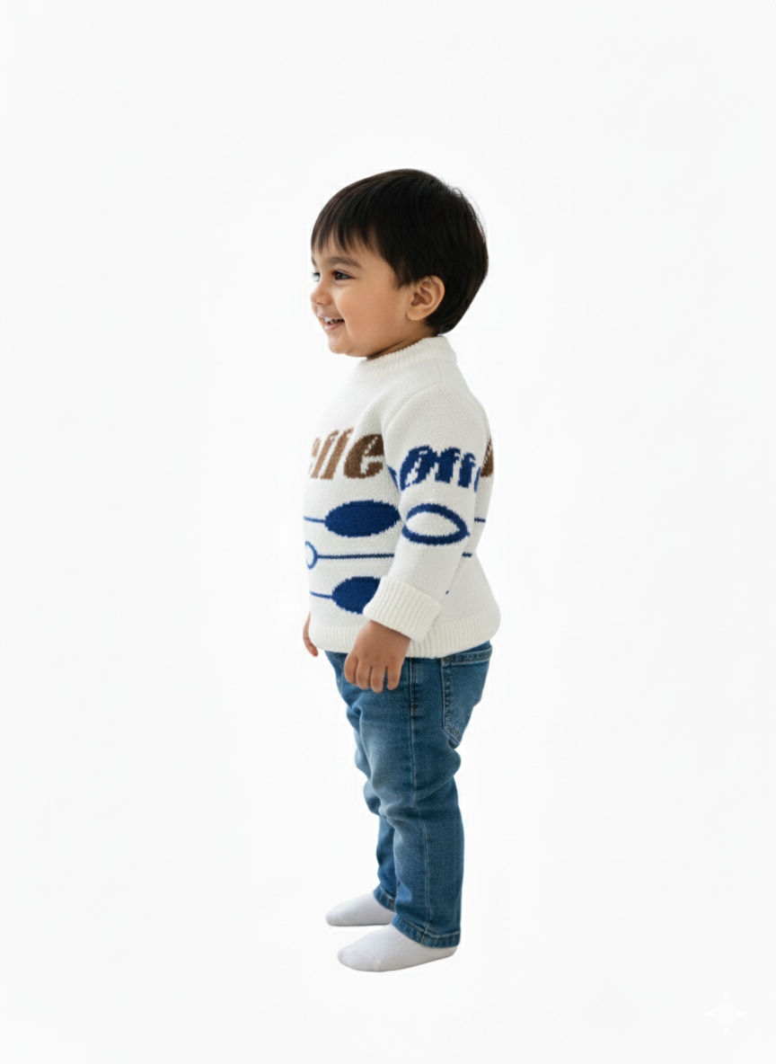 Cozy Knit OffWhite Jumper for Kids