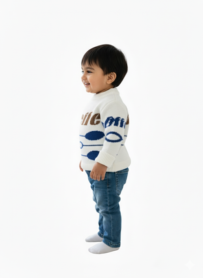 Cozy Knit OffWhite Jumper for Kids