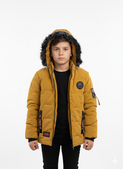 Kids Premium Mustard Puffer Jacket