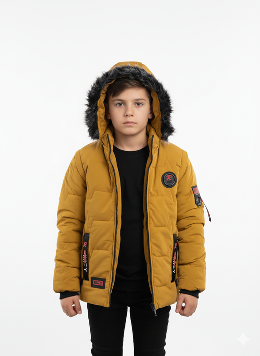 Kids Premium Mustard Puffer Jacket