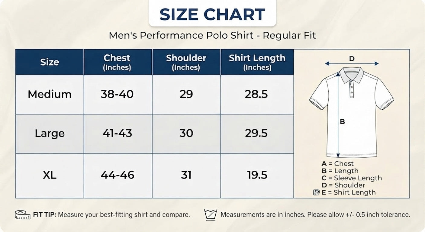 Men's Breathable Imported Performance Polo Shirt detailed image