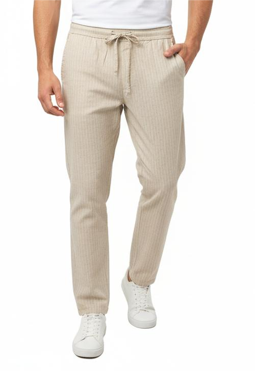 Sleeping Wear Cotton Beige Trouser