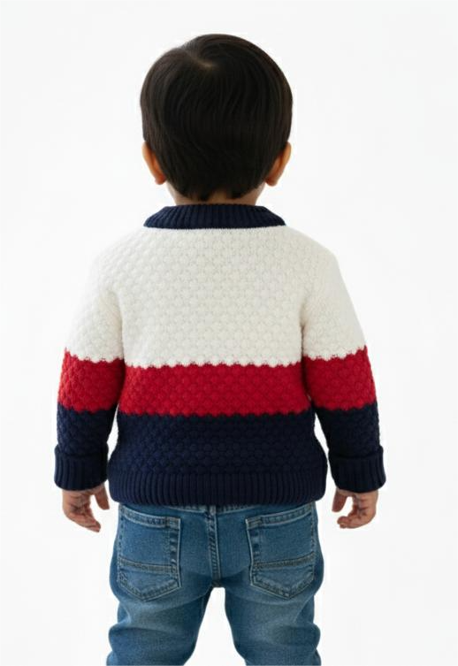 Kids Casual Color-Block Sweater