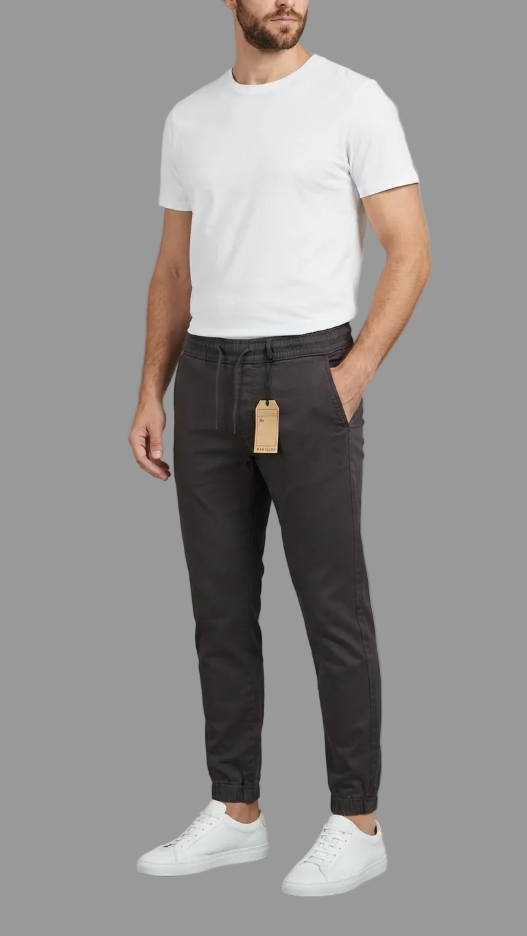 Men's Drawstring Dark Jogger Pants