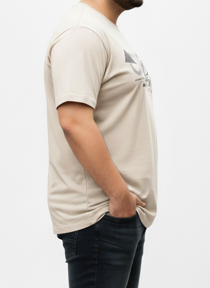 Men's Beige "CORE" Graphic Tee – 3XL Regular Fit