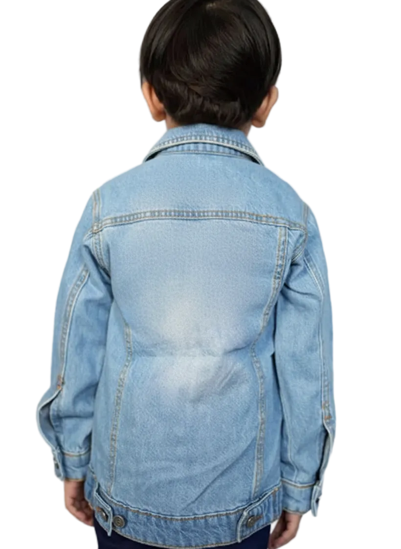Cute & Comfy Sky Blue Denim Jacket for kids
