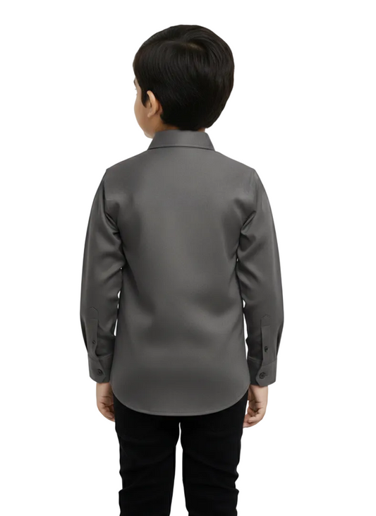Amazing Boys dark grey Plan Shirts in Pakistan