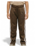 Premium Boys' Brown Jersey Striped Trouser