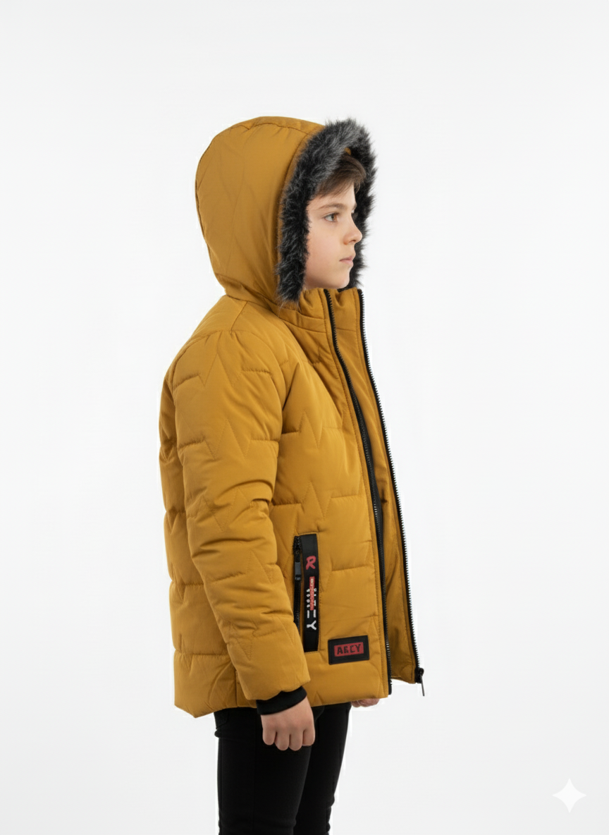 Kids Premium Mustard Puffer Jacket