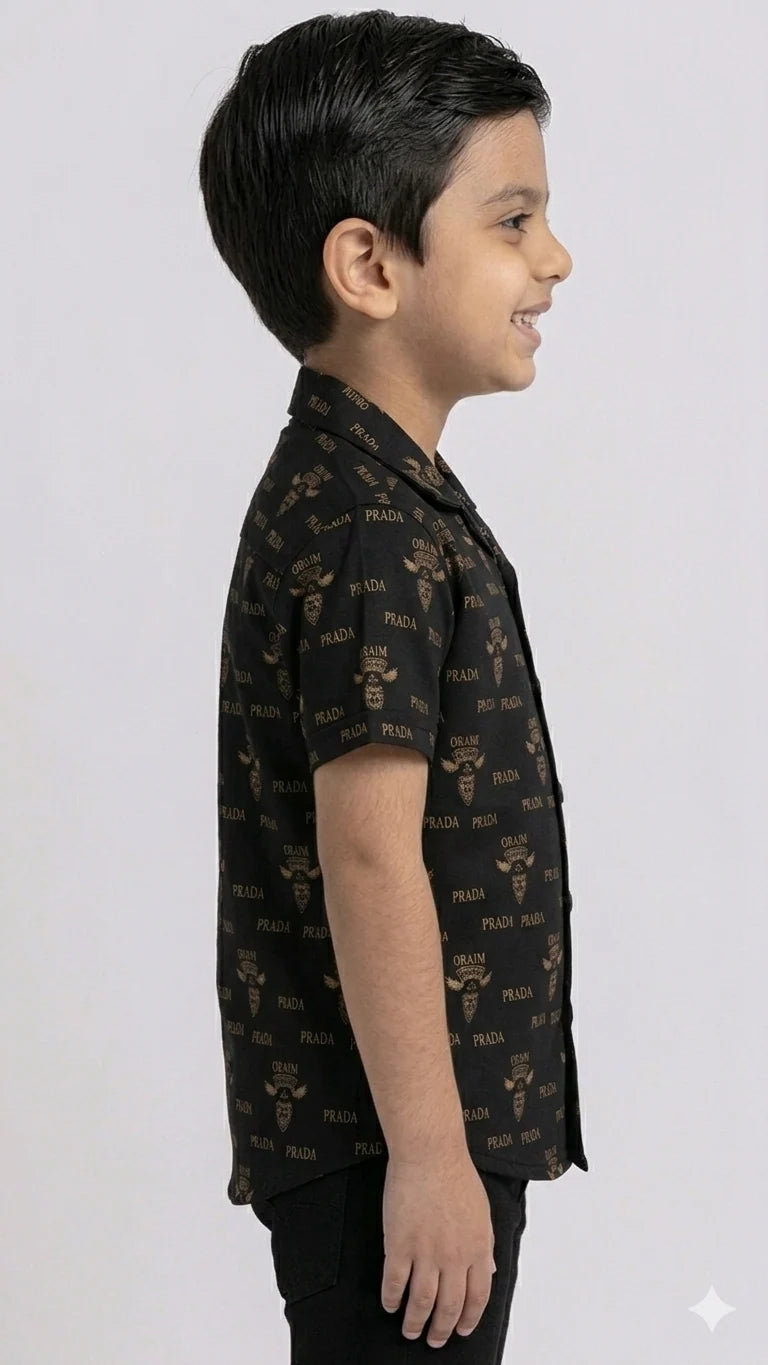Designer Boys' Half-Sleeve Prada Shirts