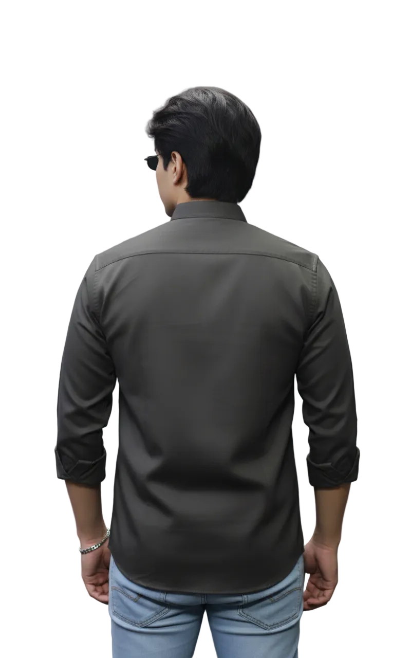 Dark Grey Kurti Color Casual shirts for men