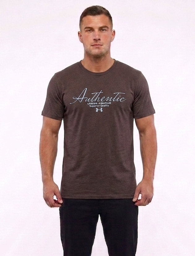 Men’s Premium "Authentic" Graphic T-Shirt – Dark Brown
