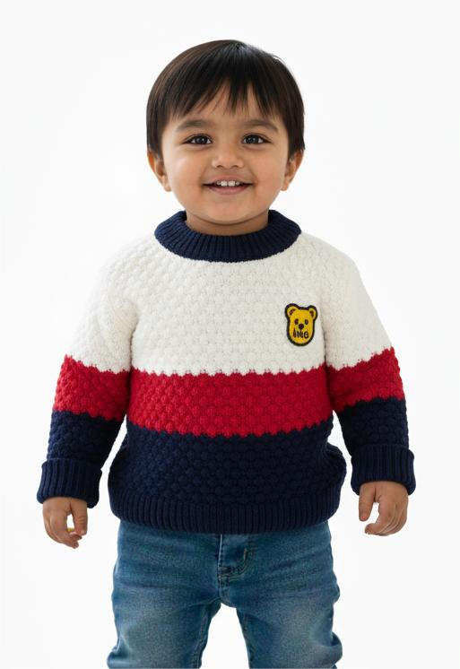 Kids Casual Color-Block Sweater