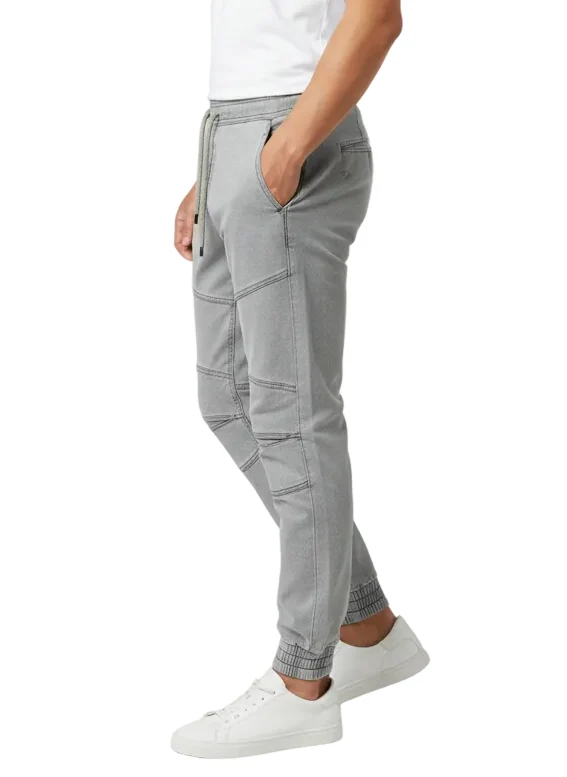 Men's Moto-Style Slim Fit Denim Jogger Pants