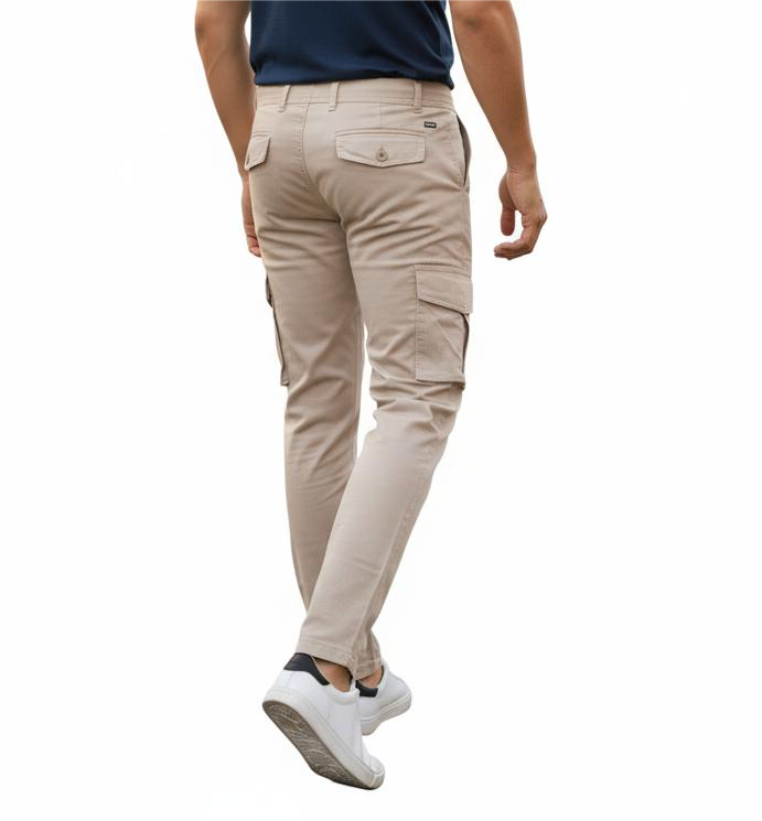 Men's Slim Fit Khaki Cargo Jogger Pants