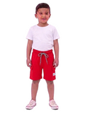 Boys' Bright Red Cargo-Style Shorts – Comfortable Elastic Waistband