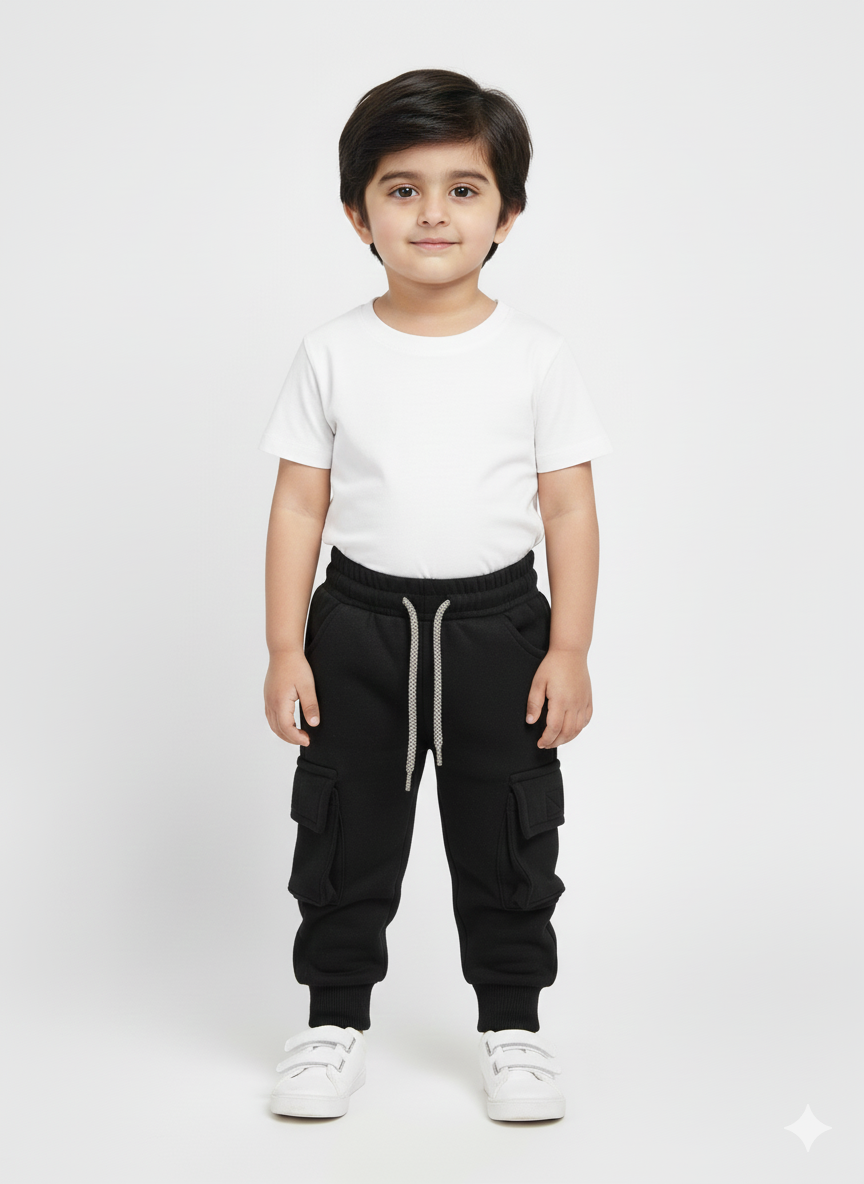 Kids Premium Fleece Jogger Black Trouser