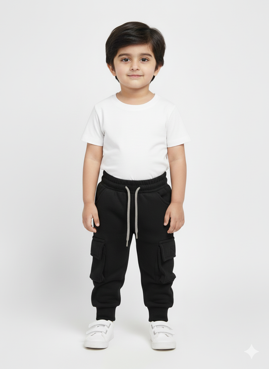 Kids Premium Fleece Jogger Black Trouser