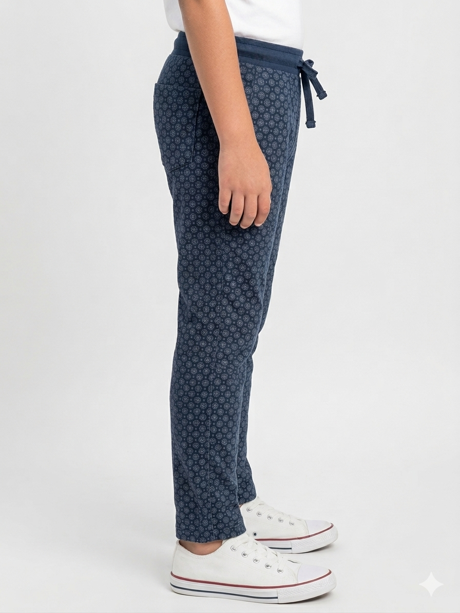 Dark Blue Kids Cotton Trouser
