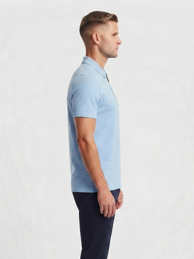 Modern Men’s Polo with Zipper Detail