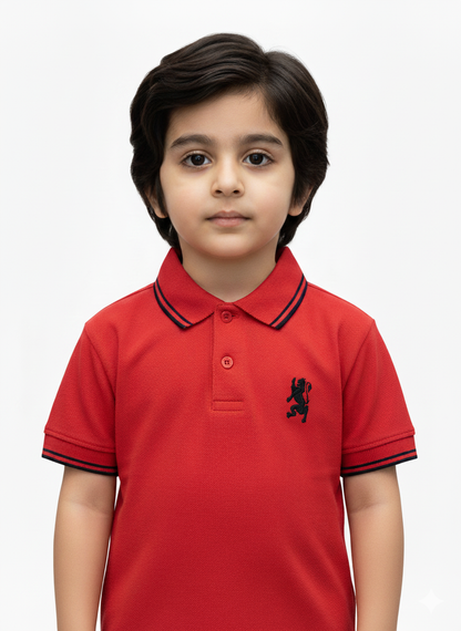 Boys Giordano Red Polo