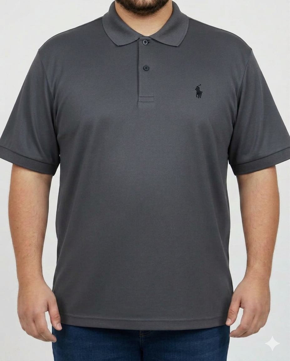 Big & Tall Dark Grey Polo T shirt